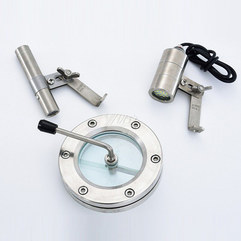 YOULI Best-in-Class Hygienic Food Grade Sanitary Stainless Steel 304 316L ANSI 150LB JIS 10K With Wiper LED Flange Sight Glass