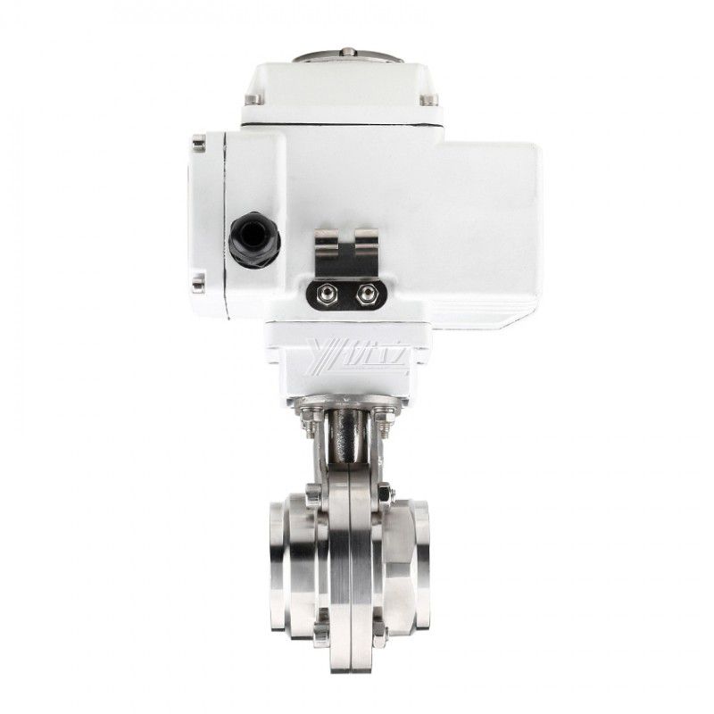 YOULI Hygienic Food Grade Stainless Steel 304 316L Motorized AC220V Sanitary Electric Threaded Control Butterfly Valve