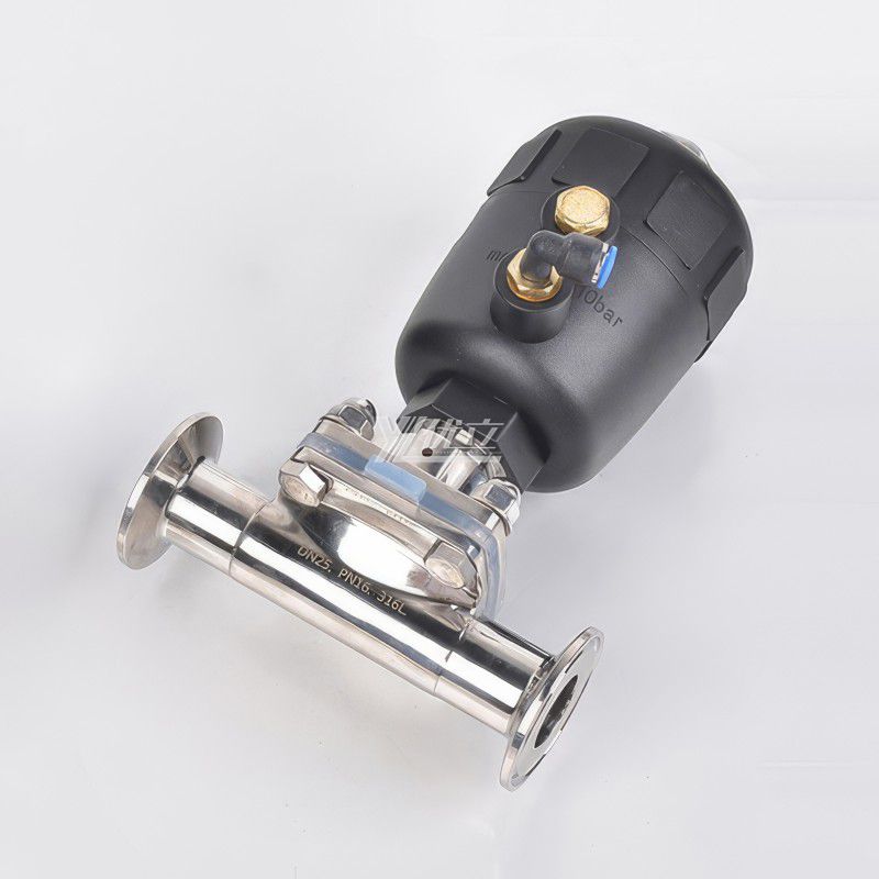 YOULI Premium Hygienic Food Grade Sanitary Stainless Steel 316L Silicon Biological Pneumatic Straight Diaphragm Valve Actuator