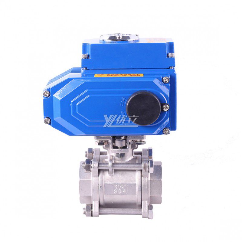 YOULI High Temperature NPT BSP 1.6mpa Stainless Steel 304 316 Motorized AC220V Electric Actuator 3 Piece Thread Ball Valve