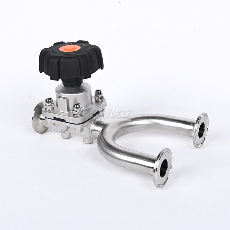 YOULI Hygienic Food Grade Sanitary Stainless Steel 316L Pharmaceutical Biological Manual U Type Tri Clamped Diaphragm Valve