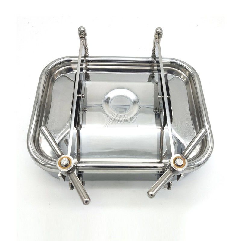 YOULI Hygienic Food Grade SS 304 316L Stainless Steel Cover Pressure Tanks Sanitary Double Lock Rectangular Manhole Manway