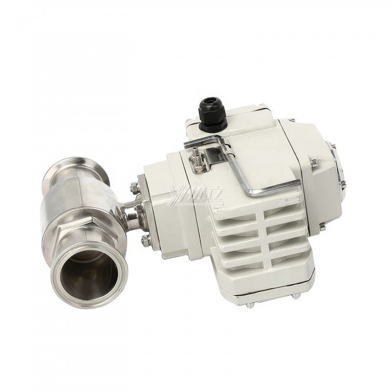 YOULI Hygienic Food Grade Sanitary Stainless Steel  304 316L Milk Drink Motorized AC220V Electric 2 Way Tr Clamped Ball Valve