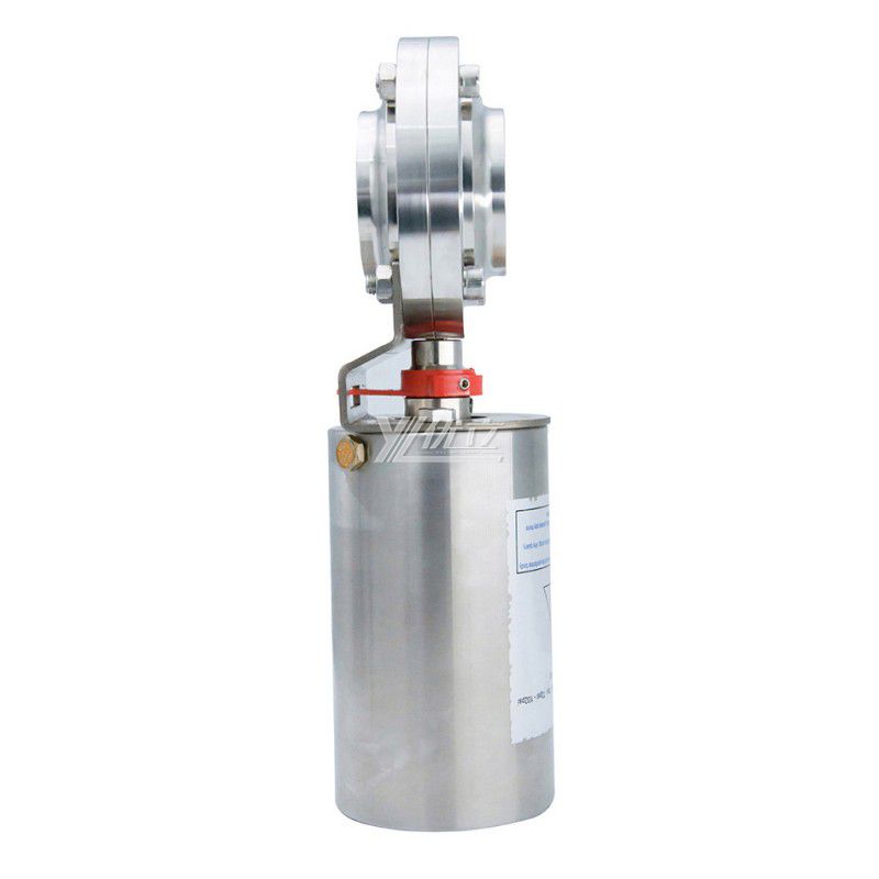 YOULI Hygienic Food Grade Stainless Steel 3A/SMS/DIN 304 316 Silicon Sanitary Butt Welded butterfly Valve Pneumatic Actuator