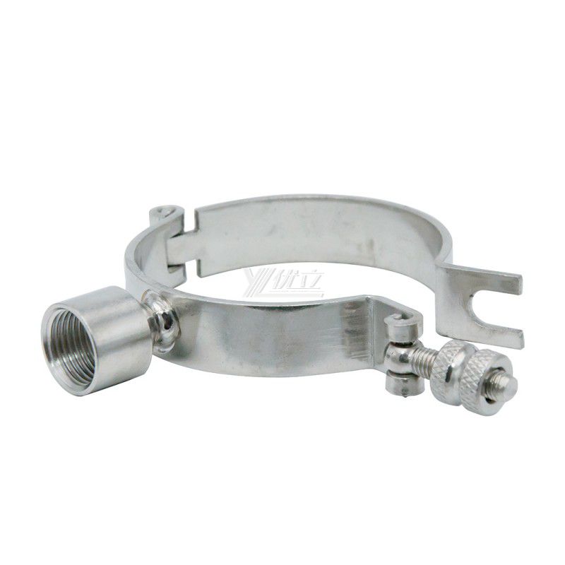 YOULI Sanitary Pipe Fittings Tri Clamp Tube Hex Pipe Holder Stainless Steel 304 With Handle Bar Female Thread Round Pipe Holder