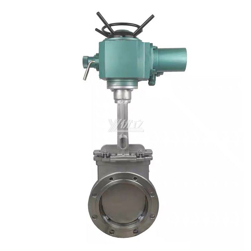 YOULI ANSI 150LB Stainless Steel 304 316 JIS 10K 1.6mpa WCB Motorized AC380V 4-20ma Electric Flange Knife Gate Valve