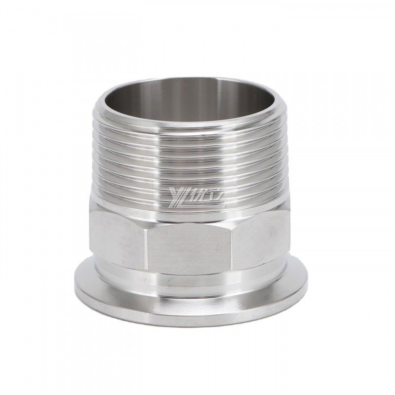 YOULI Stainless Steel 304 SS316L BSP NPT Pipe Fitting Hexagonal Male Thread Clamp Ferrule