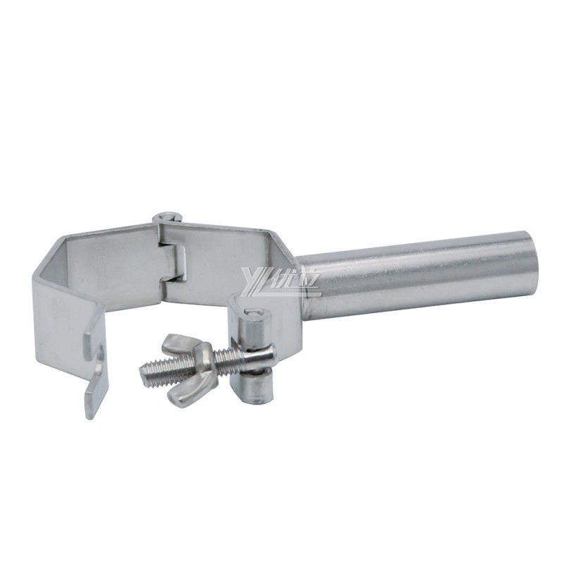 YOULI Sanitary Stainless Steel 304 Pipe Fittings Tri Clamp Tube Hex Pipe Holder With Handle Hexagon Pipe Holder