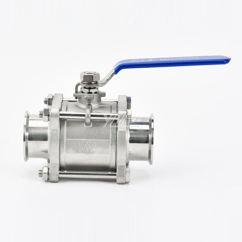 YOULI Stainless Steel High Temperature 1.6mpa 304 316 Clamp Manual 3 Piece Tri-Clamped Discharge Tank Bottom Ball Valve