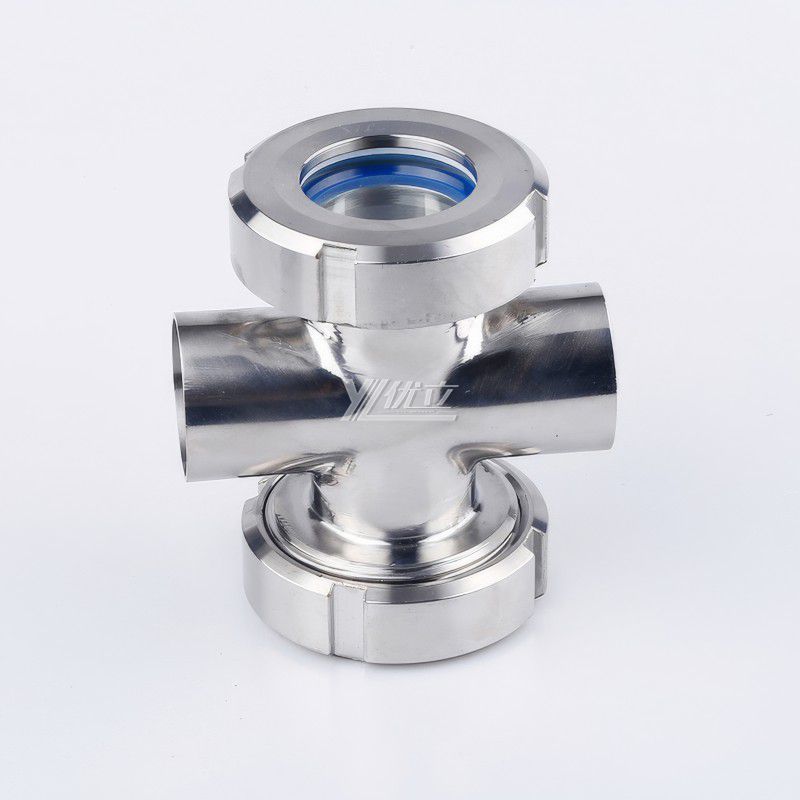 YOULI Best-in-Class Hygienic Food Grade Sanitary Stainless Steel 304 316L SMS 4 Way Cross Union Sight Glass