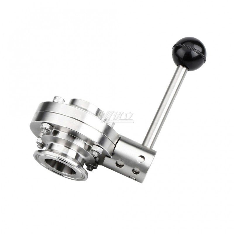 YOULI Hygienic Food Grade Stainless Steel 3A/SMS/DIN 304 316L Silicon Sanitary Manual Tri Clamped Butt Welded Butterfly Valve