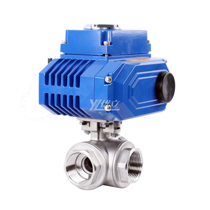 YOULI T-port NPT BSP 1.6mpa Stainless Steel 304 316 On-off AC220V 2 Inch Three Way Thread Motorized Electric Control Ball Valve
