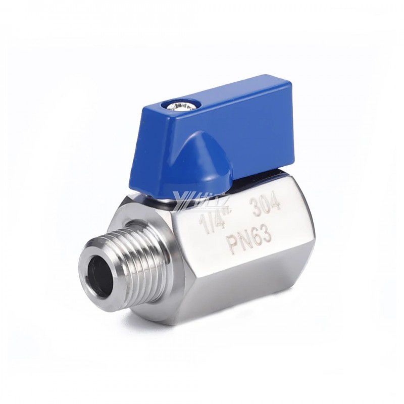 YOULI NPT BSP 1000PSI High Pressure PN63 Stainless Steel  304 316 Manual 1/4" Male and Female Threaded Mini Ball Valve