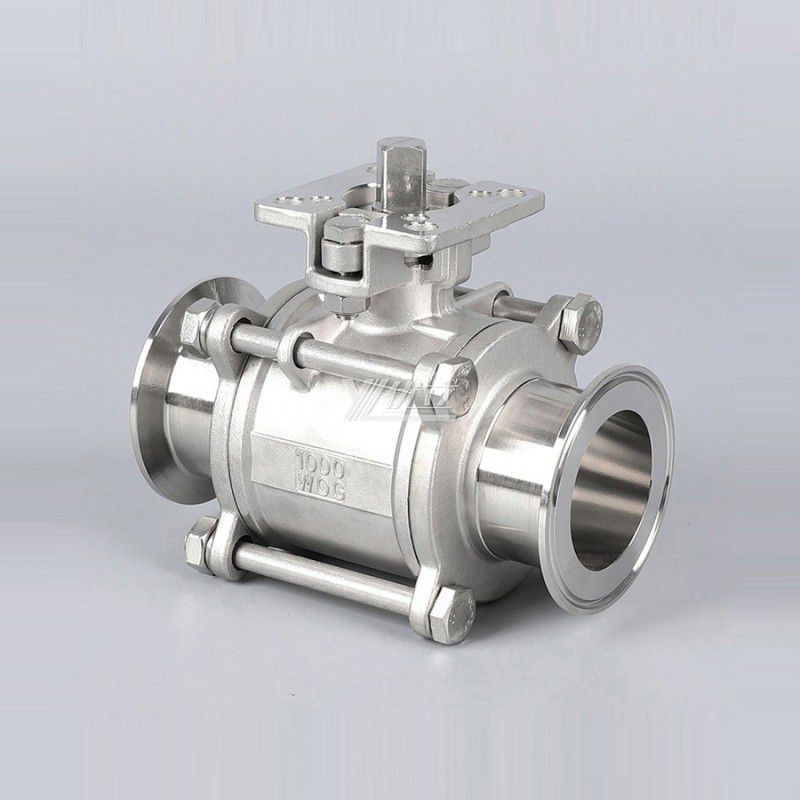 YOULI High Temperature ISO 5211 Mounting Pad Clamp 50.5mm  Pn16 Stainless Steel 304 316  Manual 3PC Tri Clamped Ball Valve