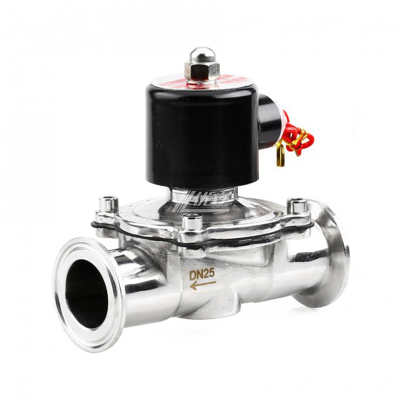YOULI Sanitary Hygiene Grade Food Grade 2W Stainless Steel 304 316 AC220V DC24V  Water Tri-Clamped Solenoid Valve