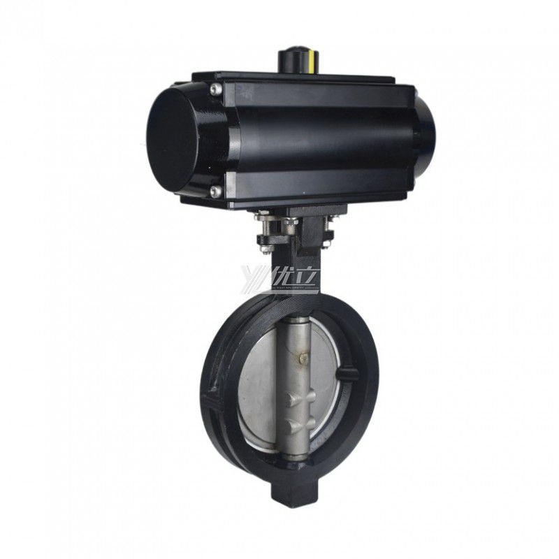 YOULI ANSI 150LB  Stainless Steel Pn16 Carbon Steel Pneumatic High Performance Double Eccentric Wafer Butterfly Valve
