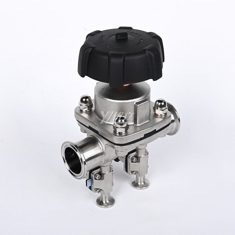 YOULI Hygienic Food Grade Sanitary Stainless Steel 316L Biological with Double Sample Straight Tri Clamped Diaphragm Valve