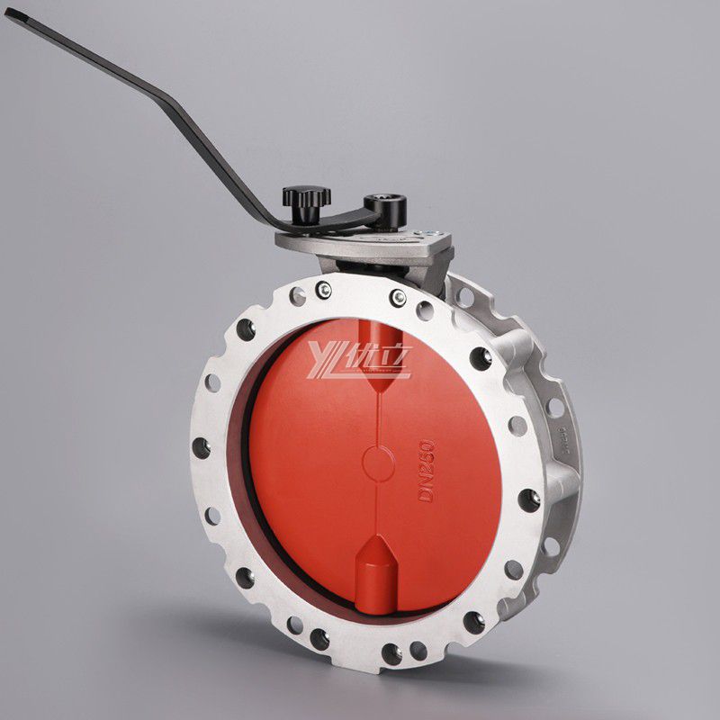 YOULI V1fs V2fs Aluminum Alloy DN100-DN600 Dust Powder Concrete Mixing Plant Manual Double Single Flanged Dust Butterfly Valve