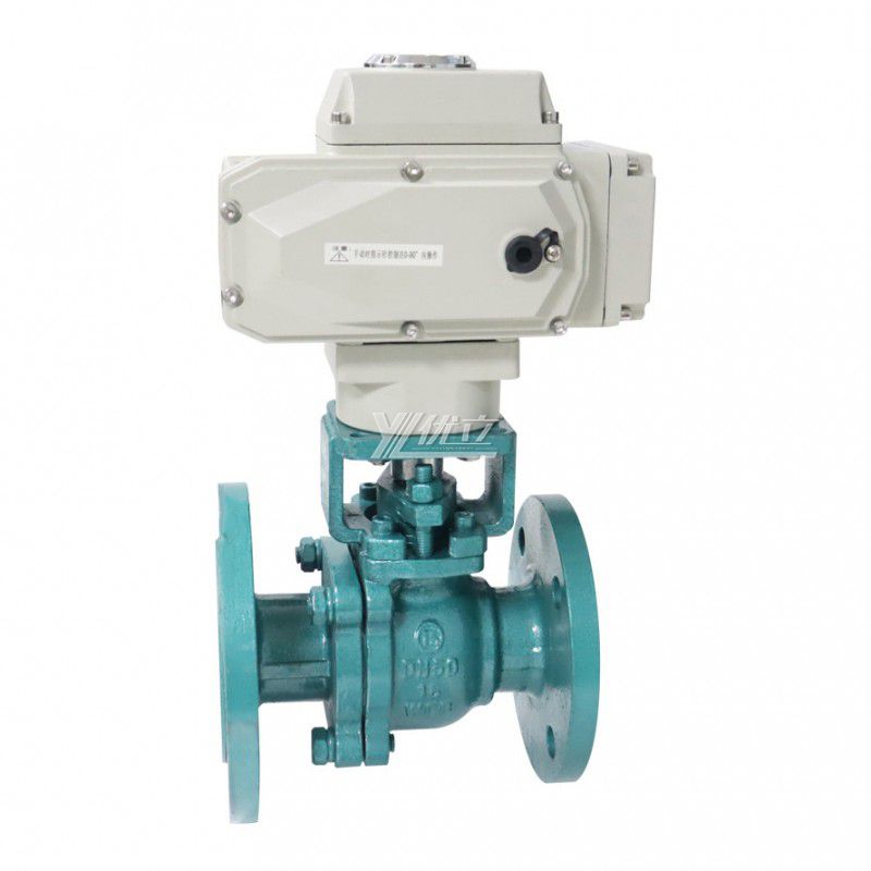 YOULI 150LB 304 316 JIS 10K 1.6mpa WCB Stainless Steel AC220V Fluorine Lining F4 PFA F46 Motorized Electric Flange Ball Valve