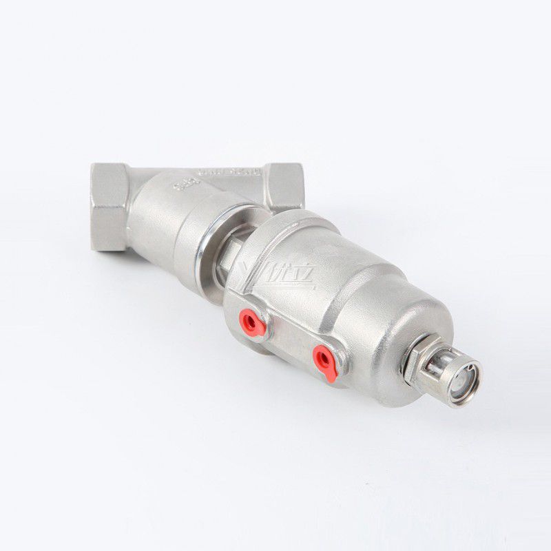 YOULI PN16-25 304 316 BSP NPT Y-Type High Temperature All Stainless Steel Head Pneumatic Female Screw Threaded Angle Seat Valve