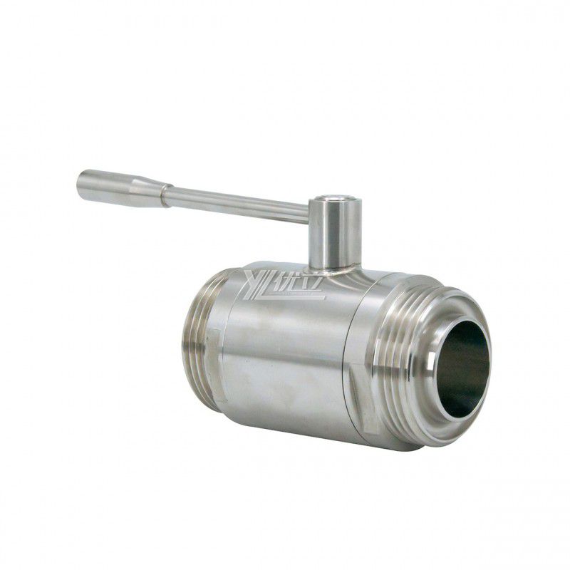 YOULI Hygienic Food Grade Sanitary Stainless Steel  304 316L Milk Drink  Manual Heavy Straight Two Way Male Threaded Ball Valve