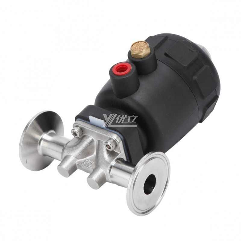 YOULI Premium Hygienic Food Grade Sanitary Stainless Steel 316L Biological Pneumatic Straight Tri-Clamped Diaphragm Valve