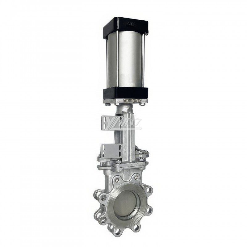 YOULI High Temperature ANSI 150LB Stainless Steel 304 316 JIS 10K 1.6mpa WCB Pneumatic Actuator Wafer Knife Gate Valve