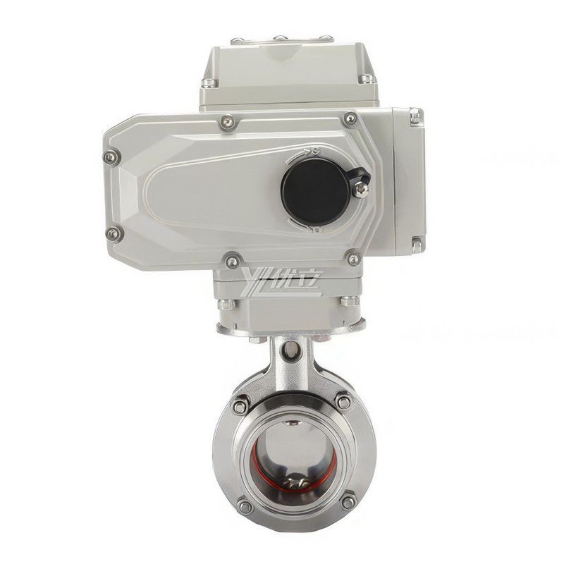 YOULI Hygienic Food Grade Stainless Steel 304 316L DC24V Sanitary Electric Tri Clamped Motorized butterfly Valve