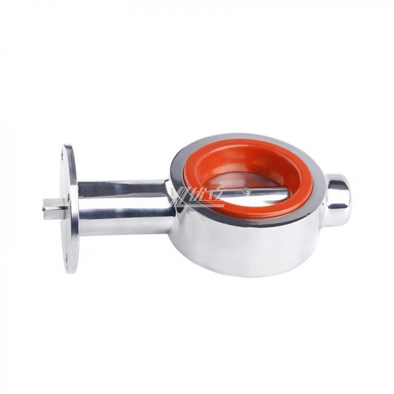 YOULI Hygienic Food Grade Stainless Steel 304 316 Silicon ISO 5211 High Platform Sanitary Manual Wafer Butterfly Valve