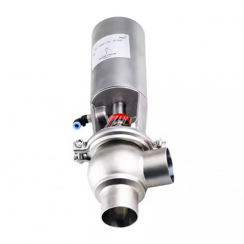 YOULI Hygienic Food Grade Sanitary Stainless Steel 304 316L Feedback signal Pneumatic L Type Butt Welded Cut-off Stop Valve