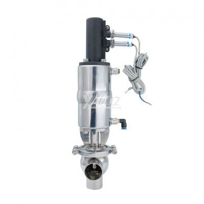 YOULI Hygienic Food Grade Sanitary Stainless Steel 304 316 Feedback signal Pneumatic L Type Butt Welded Cut-off Globe Stop Valve