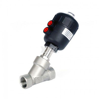YOULI 1.6mpa High Temperature Water Gas Oil Steam 304 316 BSP NPT Stainless Steel Pneumatic Female Threaded Angle Seat Valve