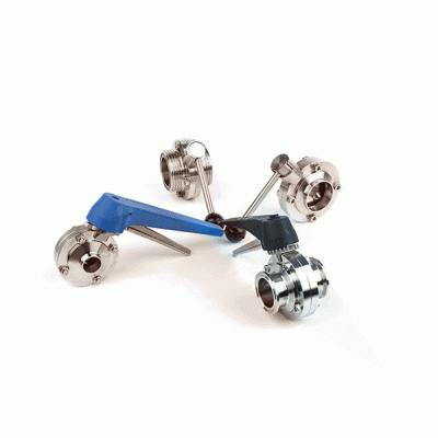 YOULI Hygienic Food Grade Stainless Steel 3A/SMS/DIN 304 316L Silicon Sanitary Manual Tri Clamped Butt Welded Butterfly Valve