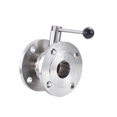YOULI Hygienic Food Grade Stainless Steel 3A/SMS/DIN 304 316L Silicon Lever Handle Sanitary Manual Flnaged Butterfly Valve