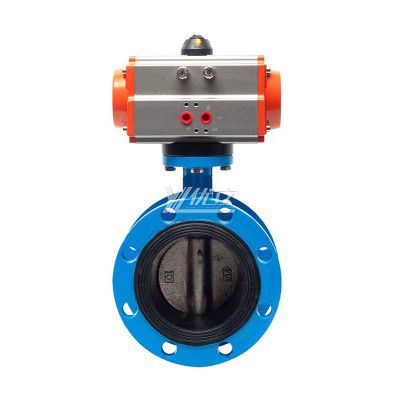 YOULI Stainless Steel ANSI 150LB 304 316 Cast Iron JIS 10K Pn16 Water Gas Oil Pneumatic Actuator Flanged Butterfly Valve