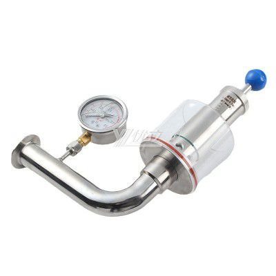 YOULI Hygienic Food Grade Sanitary Stainless Steel 304 316L Tri Clamped Pressure Gauge Water Seal Type Exhaust Valve Vent Valve