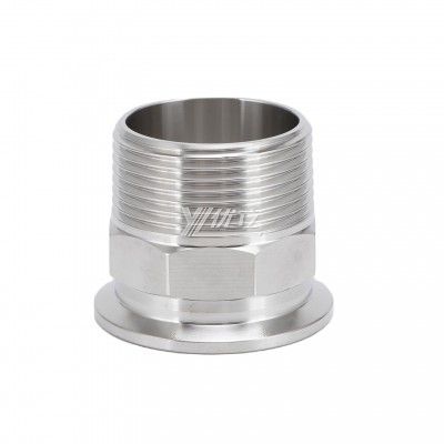 YOULI Stainless Steel 304 SS316L BSP NPT Pipe Fitting Hexagonal Male Thread Clamp Ferrule