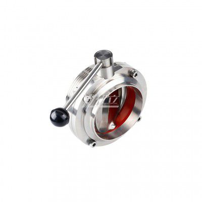 YOULI Hygienic Food Sanitary Stainless Steel 3A/SMS/DIN 304 316 Silicon Lever Handle Manual Male Threaded Welded Butterfly Valve