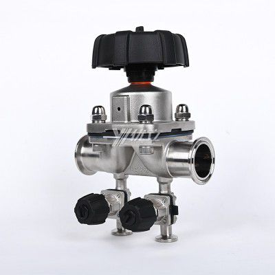 YOULI Hygienic Food Grade Sanitary Stainless Steel 316L Biological with Double Sample Straight Tri Clamped Diaphragm Valve