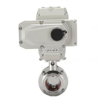 YOULI Hygienic Food Grade Stainless Steel 304 316L DC24V Sanitary Electric Tri Clamped Motorized butterfly Valve