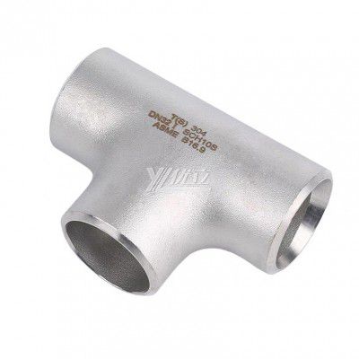 YOULI Industrial Shot Blasting Pickling Stainless Steel ANSI WCB 304 SS316L 3 Way Pipe Fitting Butt Welding Equal Tee