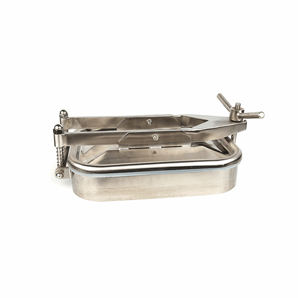 YOULI Hygienic Food Grade SS 304 316L Stainless Steel Cover Pressure Tanks Sanitary Single Lock Rectangular Manhole Manway